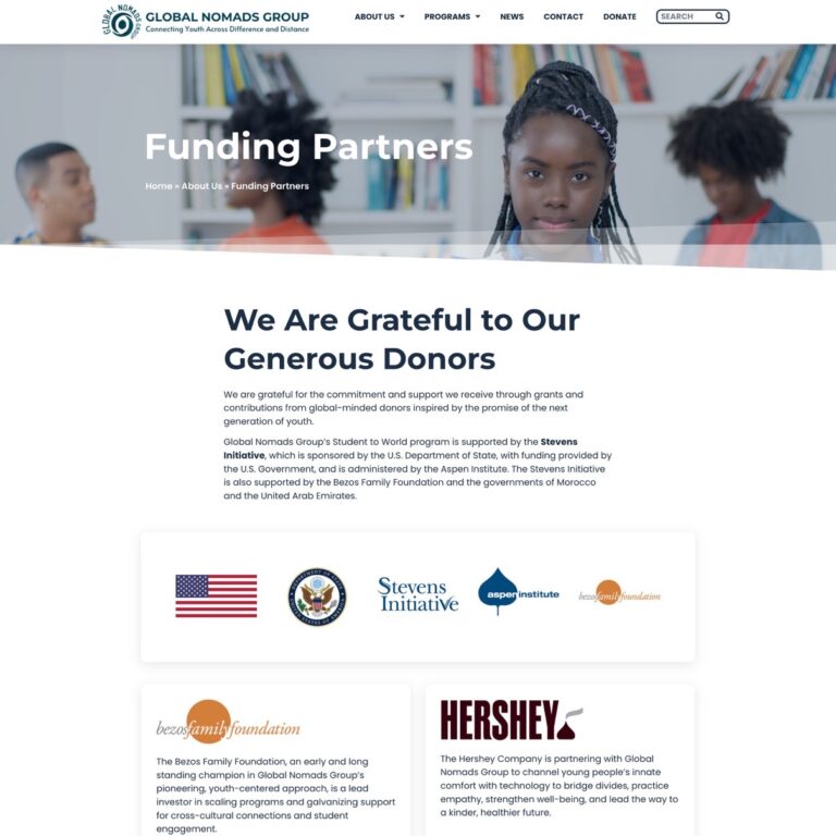 GNG website Donors page