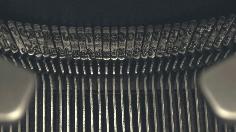 A closeup image of typewriter type